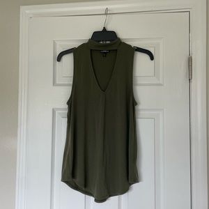 Express mock neck cut out tank
